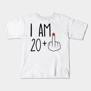 I Am 20 Plus 1 Middle Finger For A 21st Birthday Kids T-Shirt